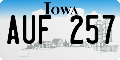 IA license plate AUF257