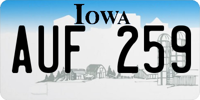 IA license plate AUF259