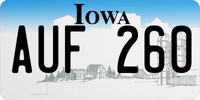 IA license plate AUF260