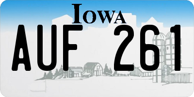 IA license plate AUF261