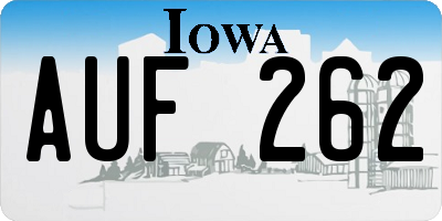 IA license plate AUF262