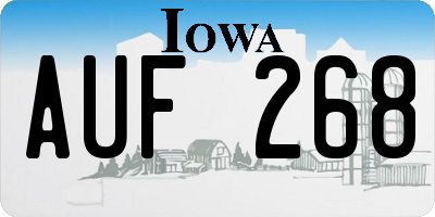 IA license plate AUF268