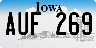 IA license plate AUF269