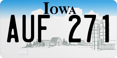 IA license plate AUF271