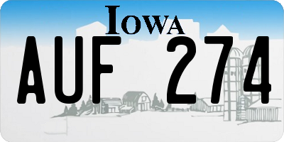 IA license plate AUF274