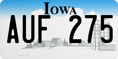 IA license plate AUF275