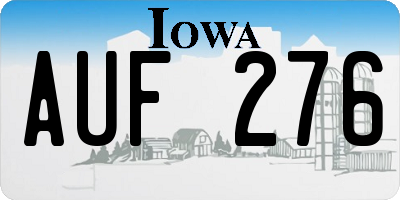 IA license plate AUF276