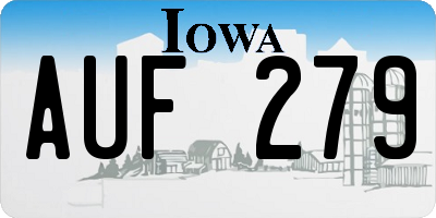 IA license plate AUF279