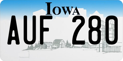 IA license plate AUF280