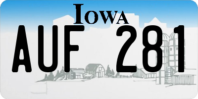IA license plate AUF281