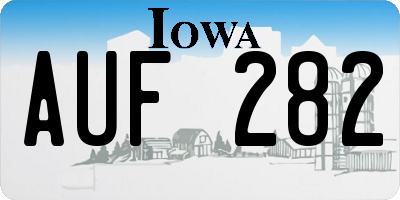 IA license plate AUF282