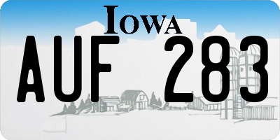 IA license plate AUF283