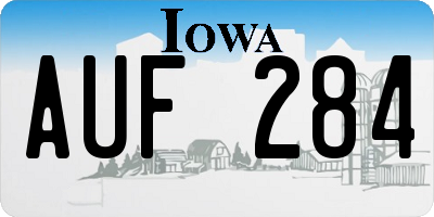 IA license plate AUF284
