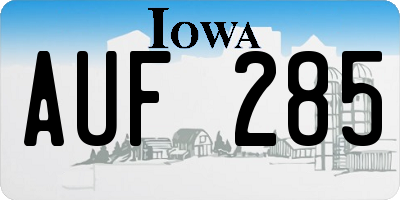 IA license plate AUF285