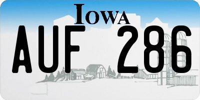 IA license plate AUF286