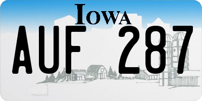 IA license plate AUF287
