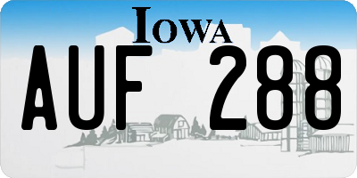 IA license plate AUF288