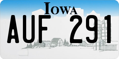 IA license plate AUF291