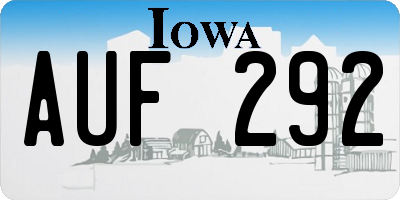 IA license plate AUF292