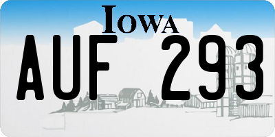IA license plate AUF293