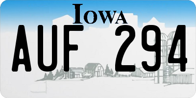 IA license plate AUF294