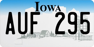 IA license plate AUF295