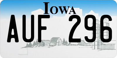 IA license plate AUF296