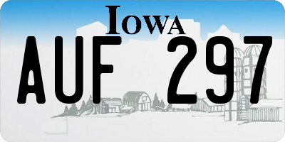 IA license plate AUF297