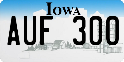 IA license plate AUF300