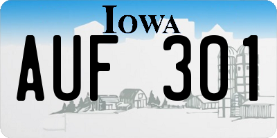 IA license plate AUF301