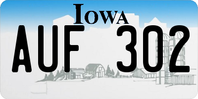 IA license plate AUF302