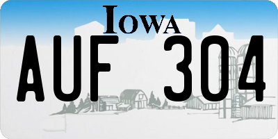 IA license plate AUF304