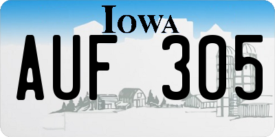 IA license plate AUF305
