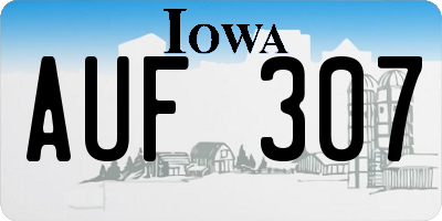 IA license plate AUF307