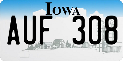 IA license plate AUF308