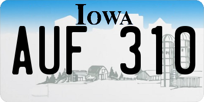 IA license plate AUF310