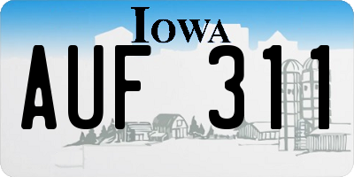 IA license plate AUF311
