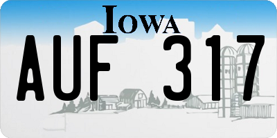 IA license plate AUF317