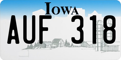 IA license plate AUF318
