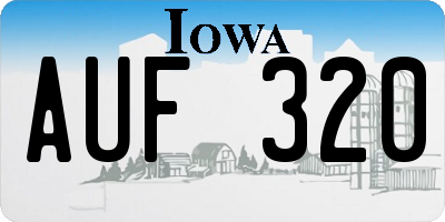 IA license plate AUF320
