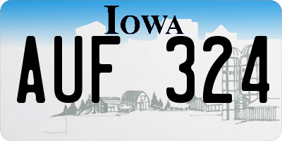 IA license plate AUF324