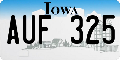IA license plate AUF325