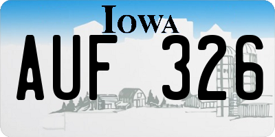 IA license plate AUF326