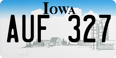 IA license plate AUF327