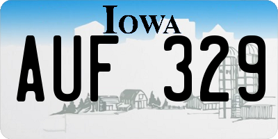IA license plate AUF329