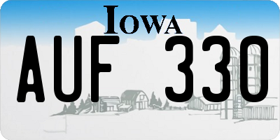 IA license plate AUF330