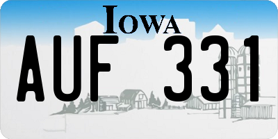 IA license plate AUF331