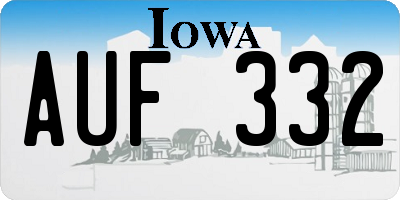 IA license plate AUF332