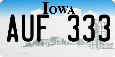 IA license plate AUF333