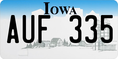 IA license plate AUF335
